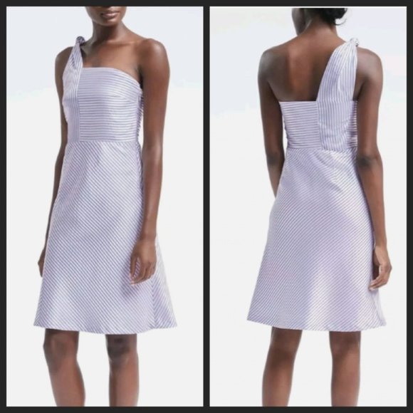 Banana Republic Dresses & Skirts - Banana Republic One Shoulder Mini Dress | Blue White | Size 2